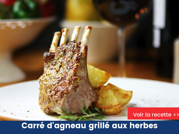 Carré d'agneau grillé aux herbes